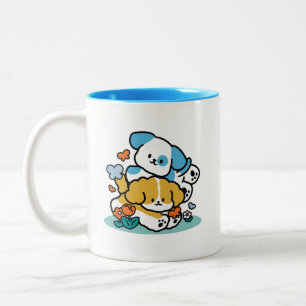 Rolling Into May Like Happy Pups – Cute Spring Dog Two-Tone Coffee Mug