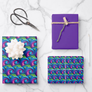 Rolling Mermaid Waves Wrapping Paper