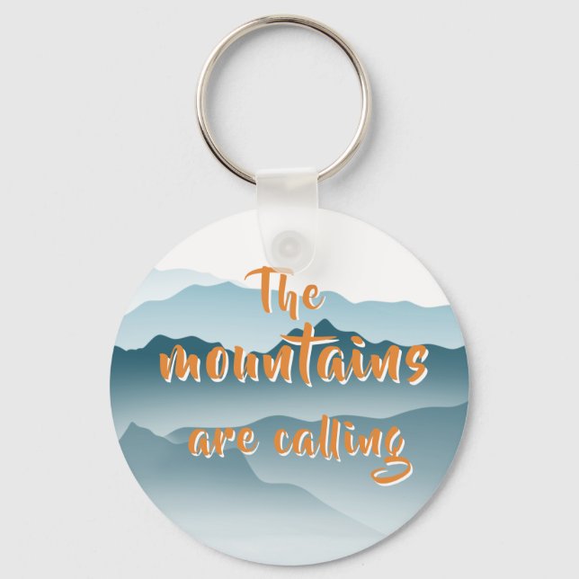 Rolling Mountains Abstract Painting Nature Lovers Key Ring (Front)