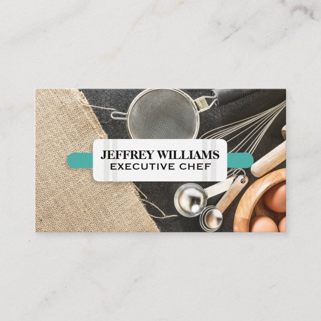 Rolling Pin | Baking Ingredients Business Card (Front)