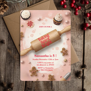 Rolling Pin Baking Spirit Bright Birthday Invitation