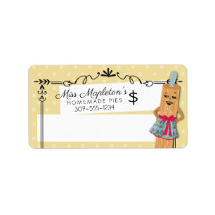 Rolling pin cookies pies bakery price sticker