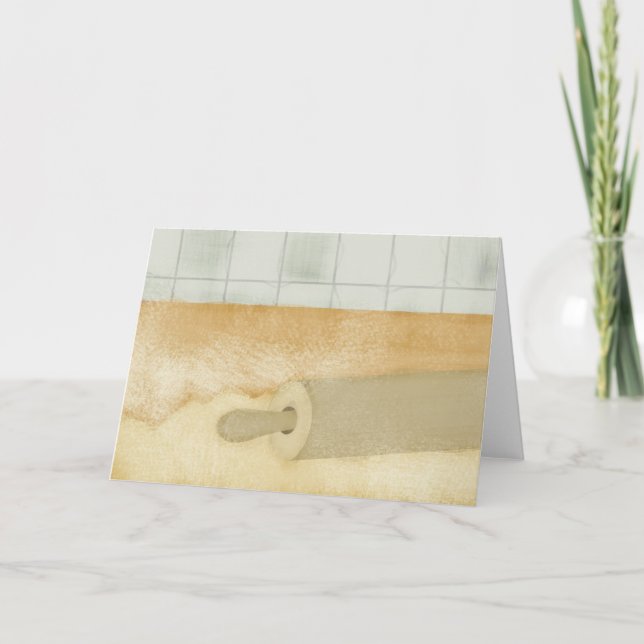 rolling pin dough flour kitchen baking note card (Front)