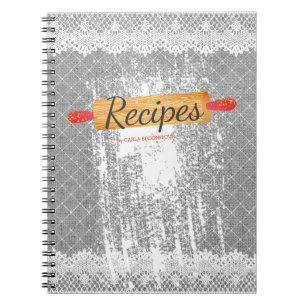 Rolling pin flour baking cookbook recipe notebook