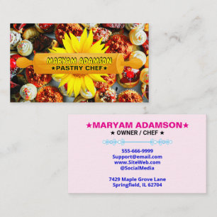 Rolling Pin Patisserie   Floral Cake Bakery Business Card