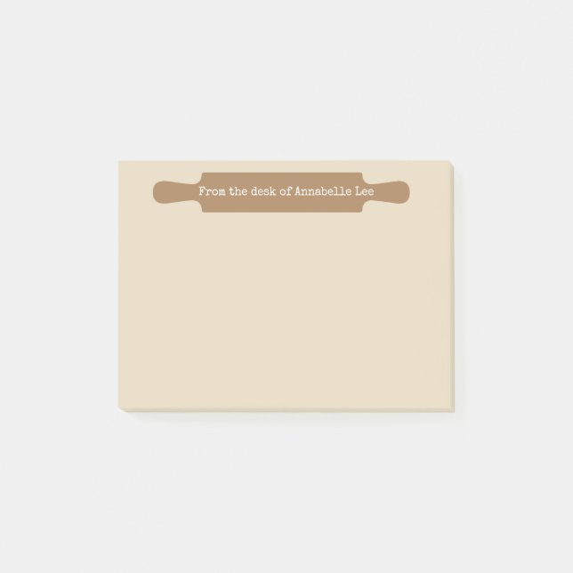 Rolling Pin Personalise Post-it Notes (Front)