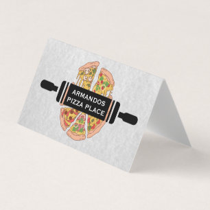 Rolling Pin Pizza Slices Business Card