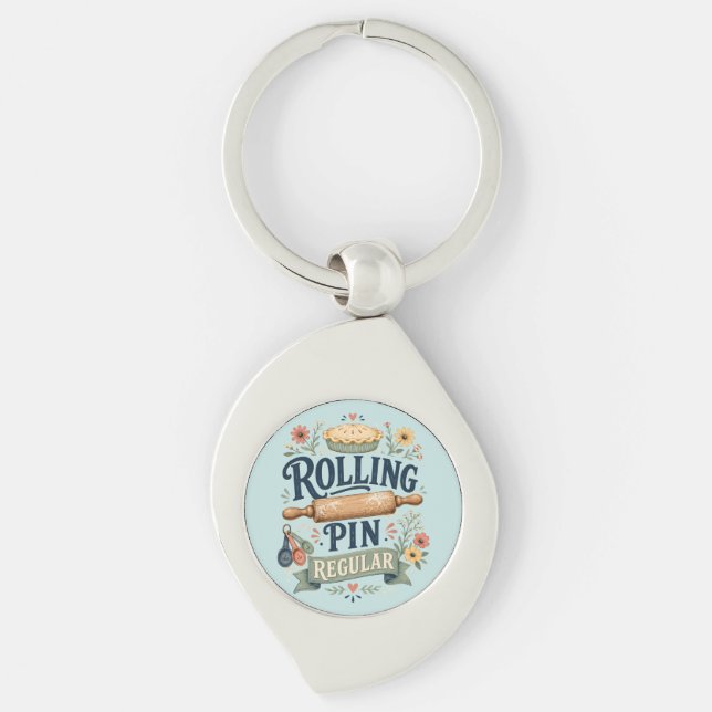 Rolling Pin Regular Cottage Baker Key Ring (Front)