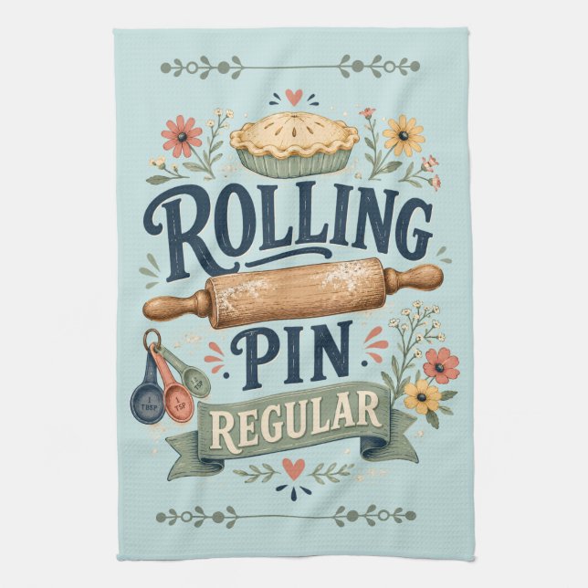Rolling Pin Regular Cottage Baker Tea Towel (Vertical)