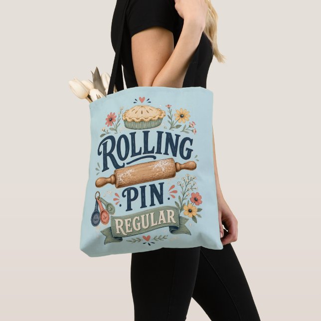 Rolling Pin Regular Cottage Baker Tote Bag (Close Up)