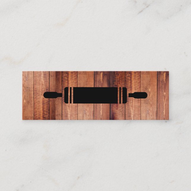 Rolling Pin Wood Mini Business Card (Front)