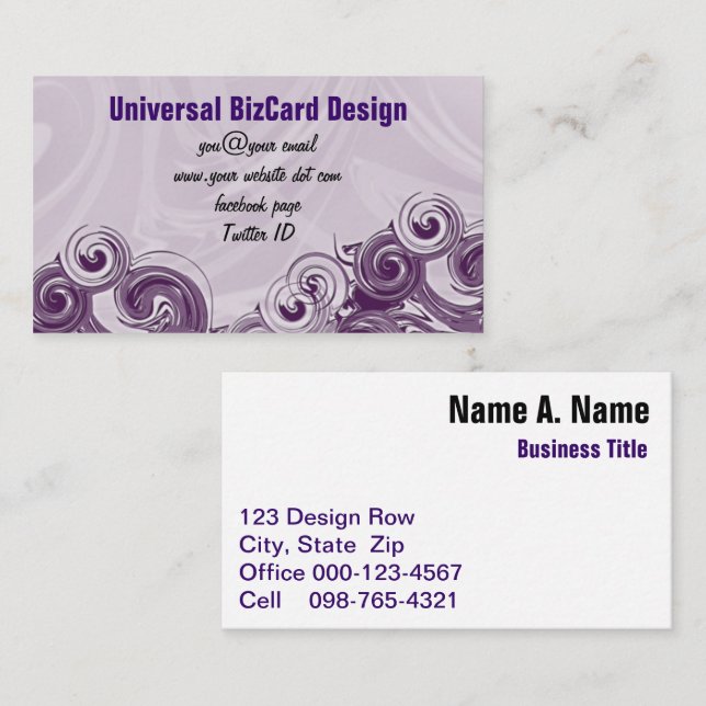 Rolling Purple Business Card (Front/Back)