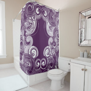 Rolling Purple Digital Art Shower Curtain