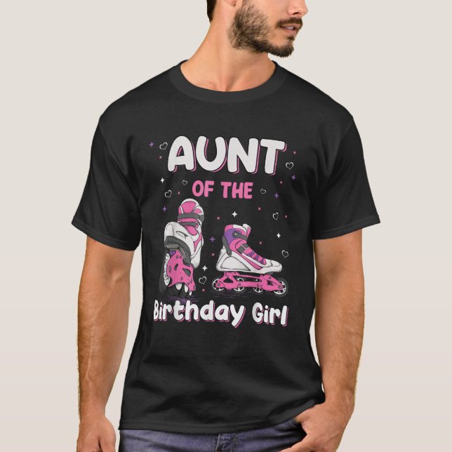 Rolling Roller Skate Aunt Birthday Matching family T-Shirt (Front)