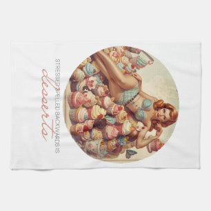 Rolling Scones Funny Girly Pastry Design Scones Tea Towel