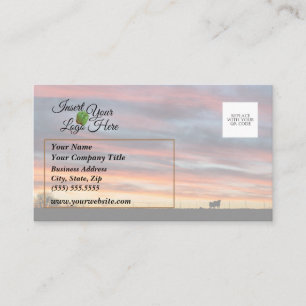 Rolling Sky Waves Cow Sunset Business Card