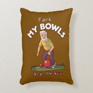 Rolling Struggles: Fark, My Lawn Bowls Are Heavy! Decorative Cushion