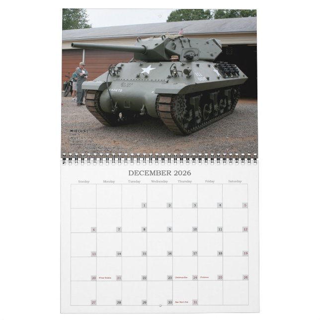 Rolling Thunder 2017 tank calendar (Dec 2026)