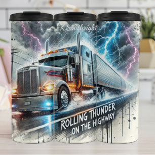 Rolling Thunder Semi Truck Storm Thermal Tumbler