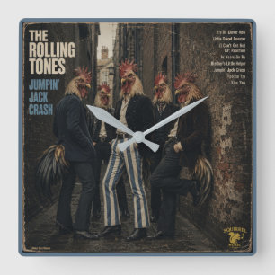 Rolling Tones: a Parody Square Wall Clock