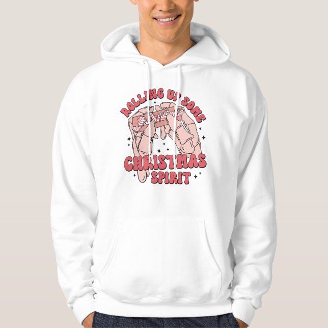 Rolling up Some Christmas Spirit Pullover hoodie (Front)