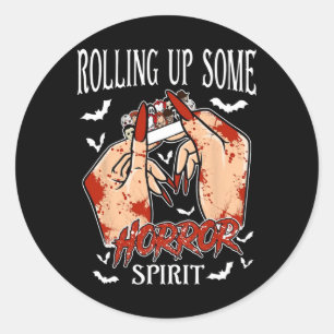Rolling Up Some Horror Spirit Funny Halloween Outf Classic Round Sticker