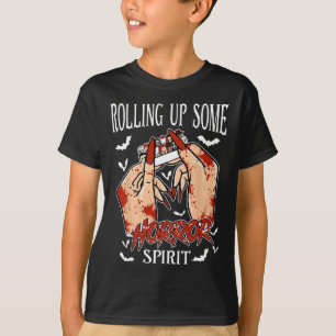 Rolling Up Some Horror Spirit Funny Halloween Outf T-Shirt