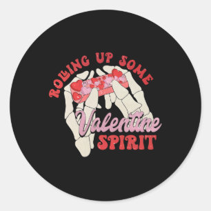 Rolling Up Some Valentine Spirit Classic Round Sticker