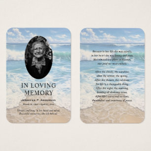 Rolling Waves Beach Memorial Prayer Photo Cards
