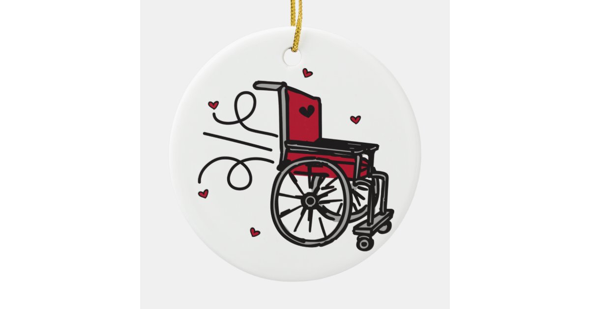 Wheelchair Christmas Ornament 