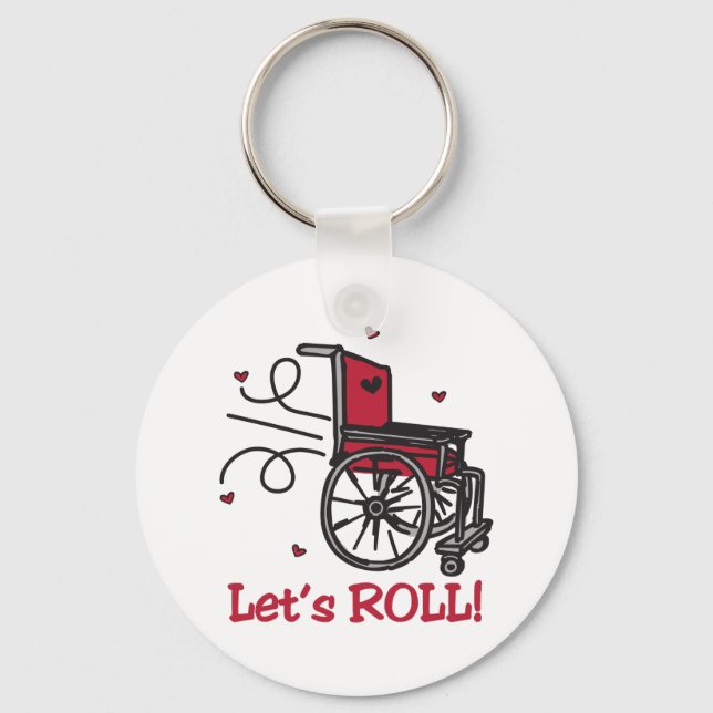 Rolling Wheelchair Key Ring (Front)