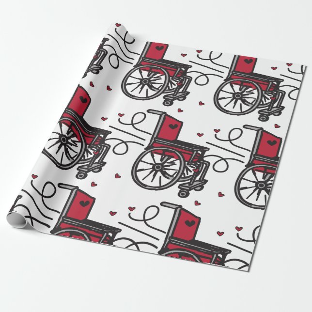 Rolling Wheelchair Wrapping Paper (Unrolled)