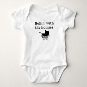 Rolling with homies baby bodysuit