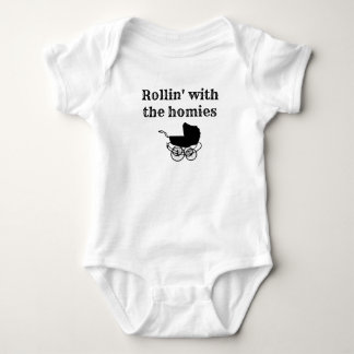 Rolling with homies baby bodysuit