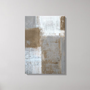 'Rolling With It' Grey and Brown Abstract Art Canvas Print