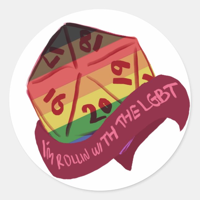 Rolling With The LGBT - DnD sticker (Front)