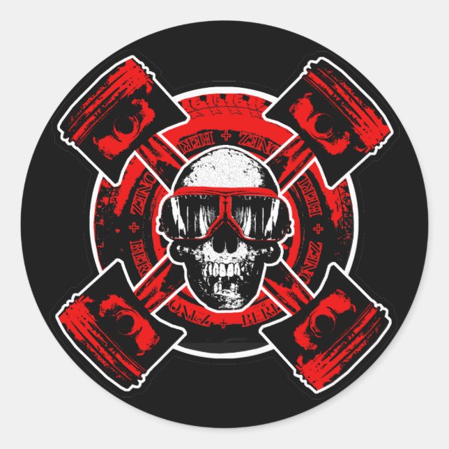 RollingBonez - Nitro Pilot Classic Round Sticker (Front)