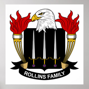 Rollins Family Crest Poster
