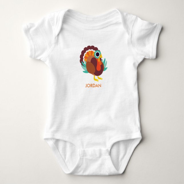 Rollo the Turkey Baby Bodysuit (Front)