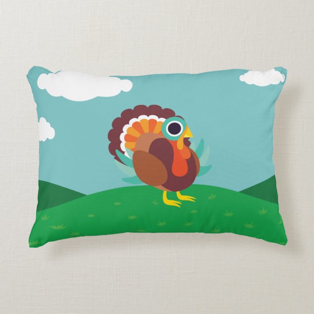 Rollo the Turkey Decorative Cushion (Front)