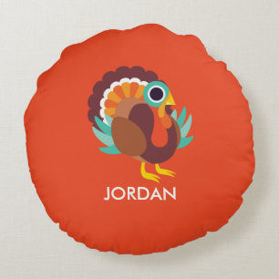Rollo the Turkey Round Cushion