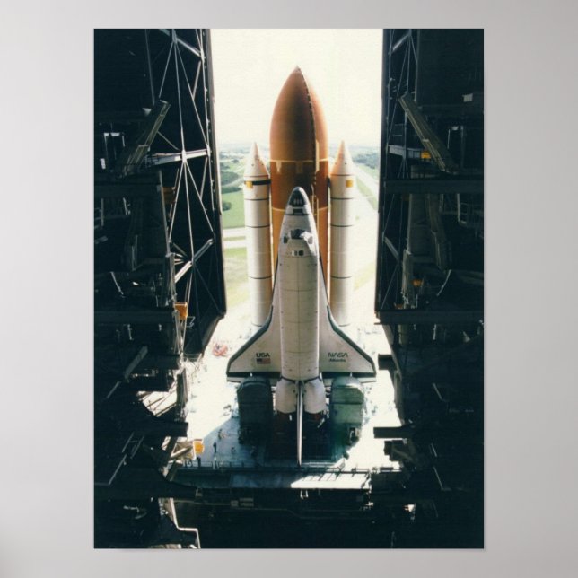 Rollout of Space Shuttle Atlantis (STS-79) Poster (Front)