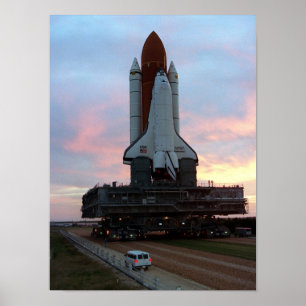 Rollout of Space Shuttle Endeavour (STS-61) Poster