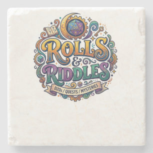 Rolls and Riddles Stone Coaster