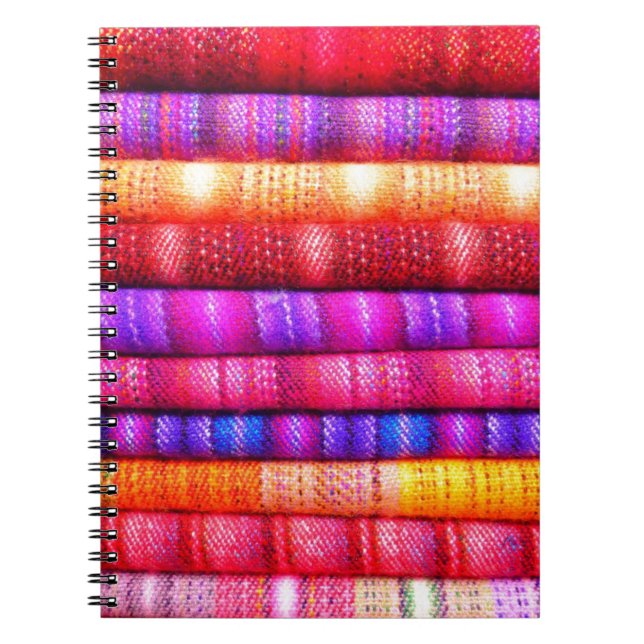 Rolls of Colourful Fabrics Notebook (Front)