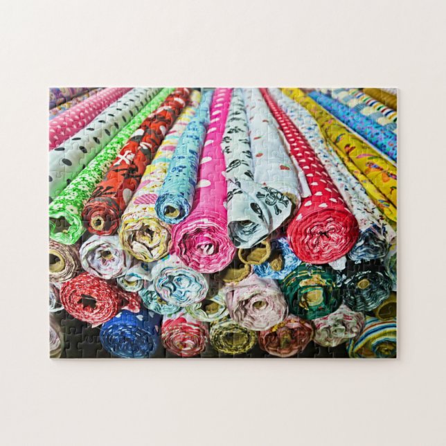 Rolls of fabric jigsaw puzzle (Horizontal)
