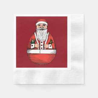 Rolly Polly Santa Toy Red Paper Napkin