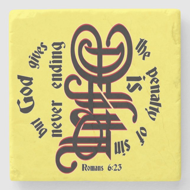 Rom 6:23 stone coaster (Front)