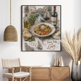 rom Italy, with Love | Venetian Pasta Poster