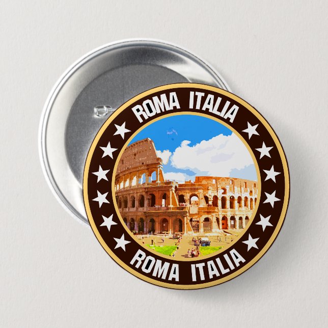 Roma                                               7.5 cm round badge (Front & Back)